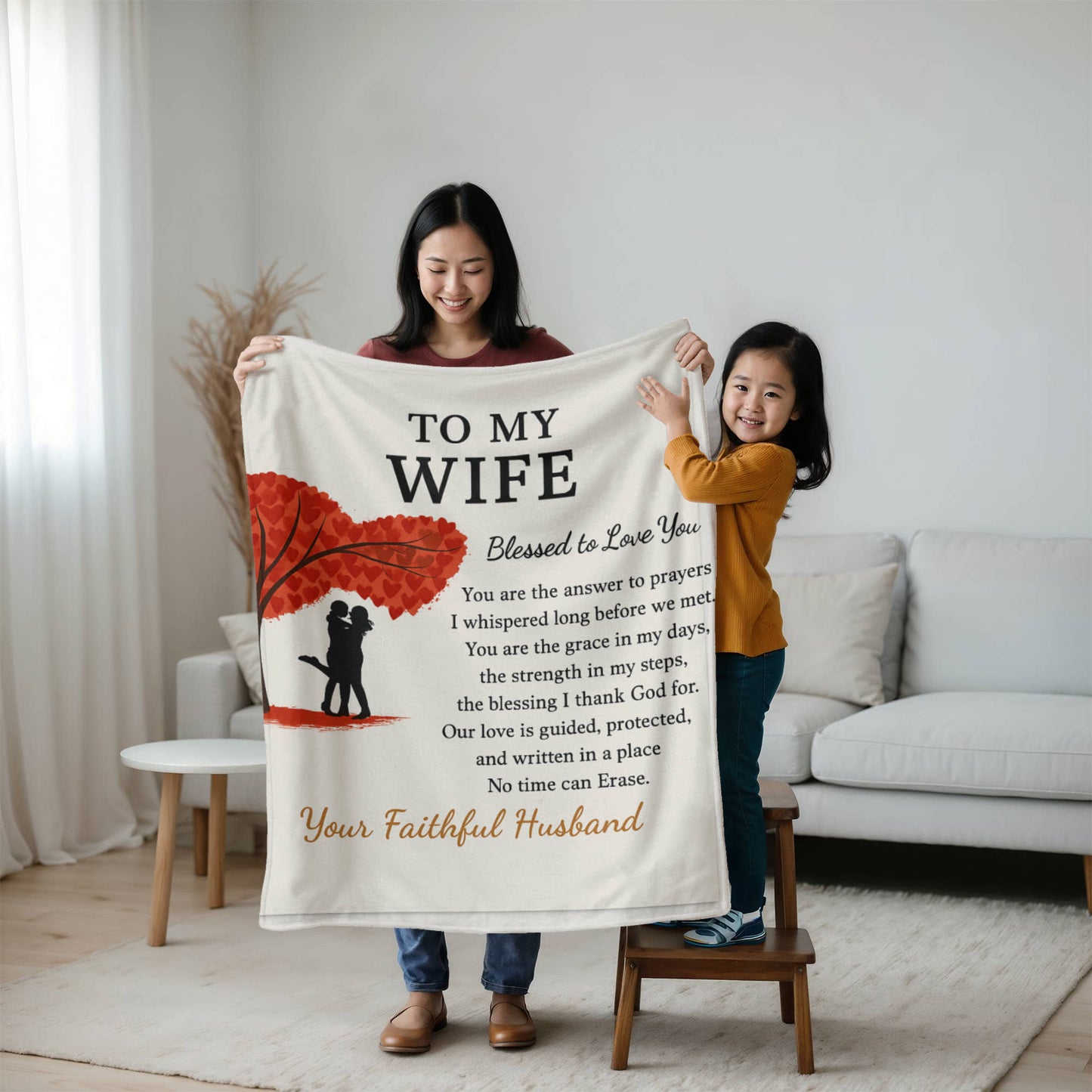 Sherpa Fleece Blanket for Wife – Romantic Gift of Appreciation from Husband