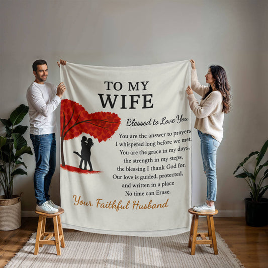 To My Wife-Your Faithfulness-Mink Touch Fleece Blanket