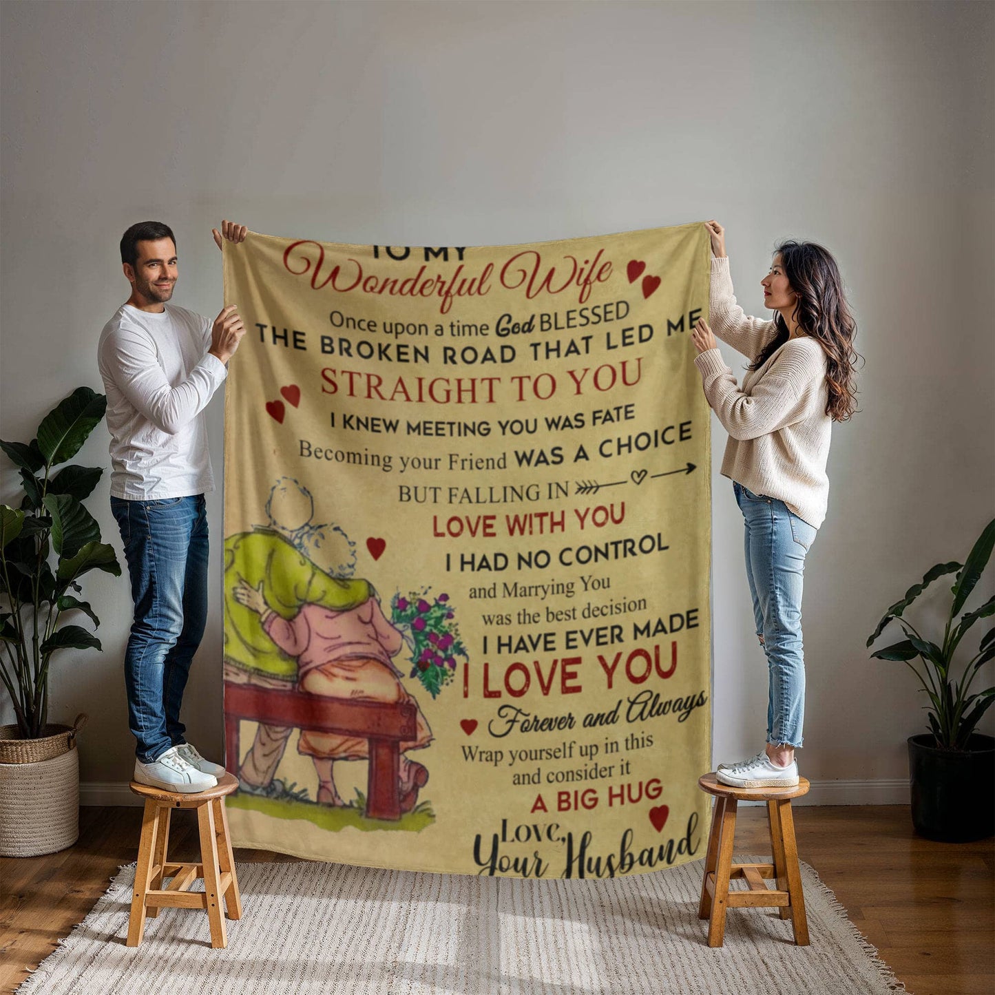 To My Wife The Broken Road That Lead Me To U-Mink Touch Fleece Blanket