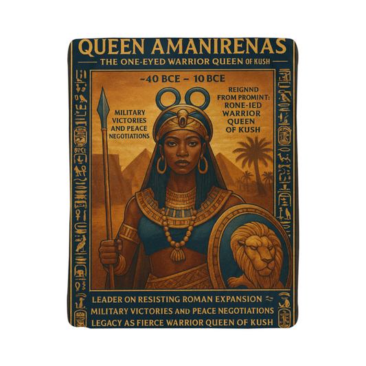 African Queen Amanirenas of Kush Sherpa Fleece Blanket-Ideal Teaching Educational Gift