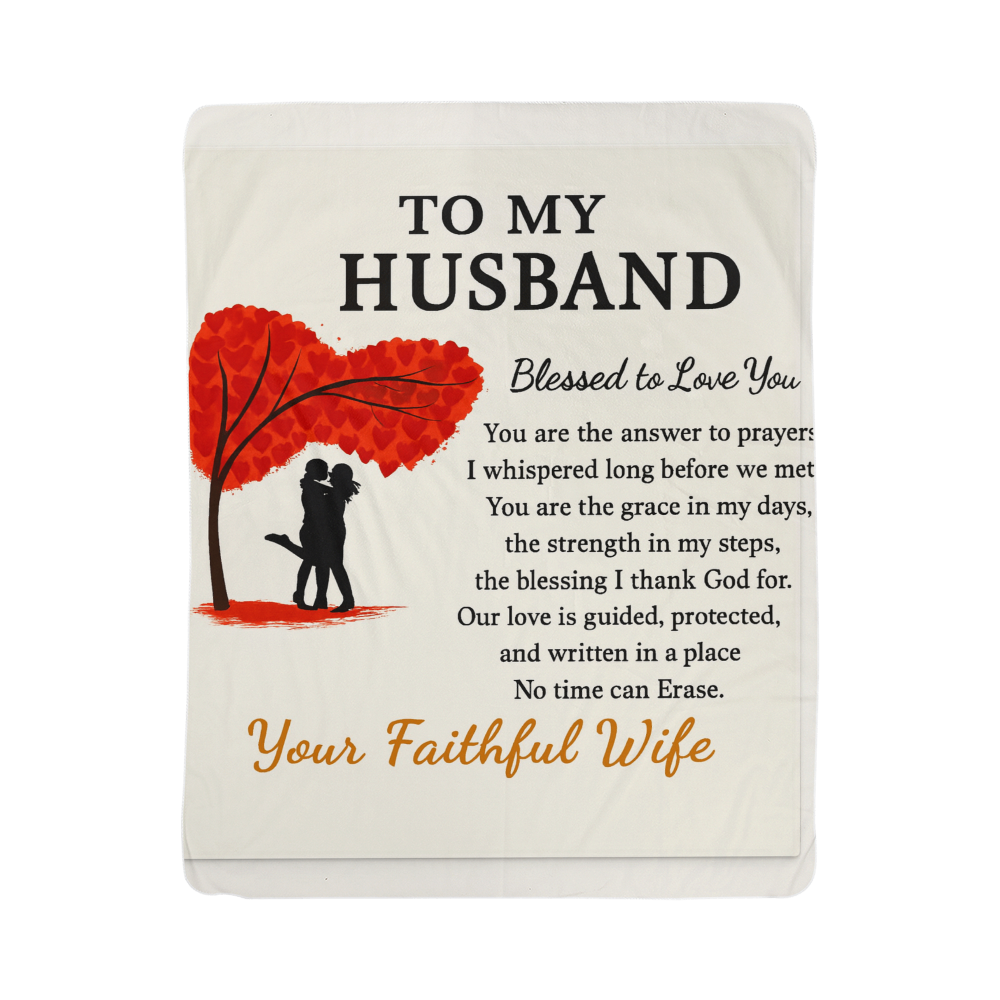 Sherpa Fleece Blanket for Husband – Romantic Gift of Appreciation from Wife