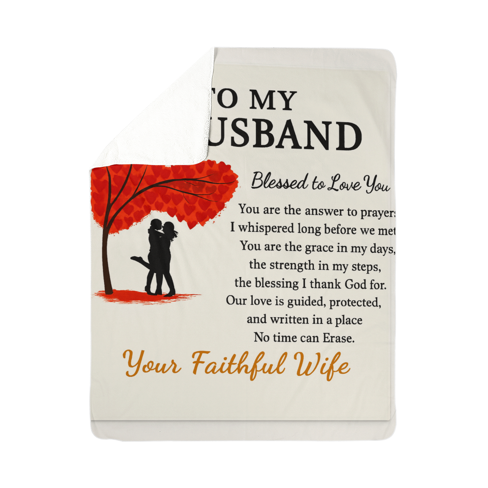 Sherpa Fleece Blanket for Husband – Romantic Gift of Appreciation from Wife