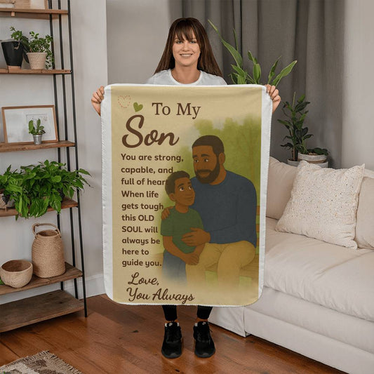 To My Son-When Life Gets Tough-Sherpa Fleece Blanket