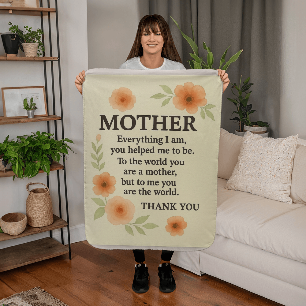 To My Mother-Everything I am You -Sherpa Fleece Blanket- Small & large