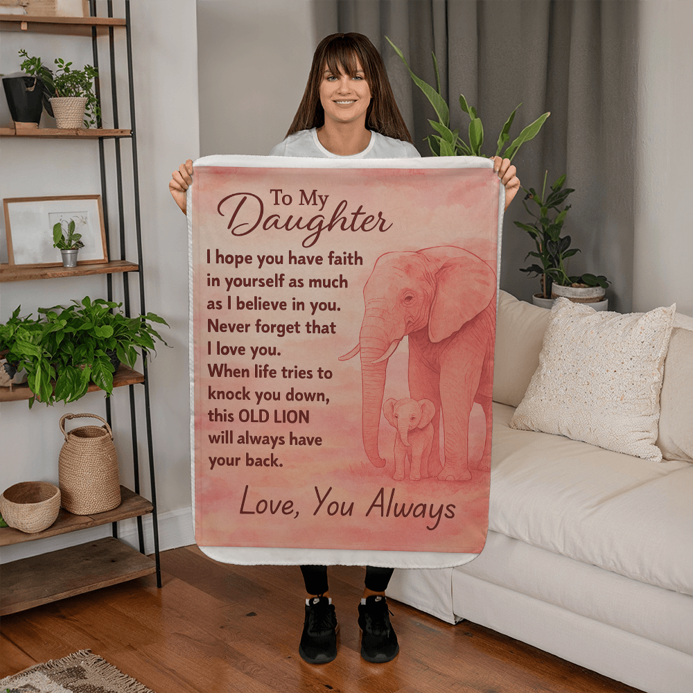 To Daughter- I Hope you have Faith-Sherpa Fleece Blanket