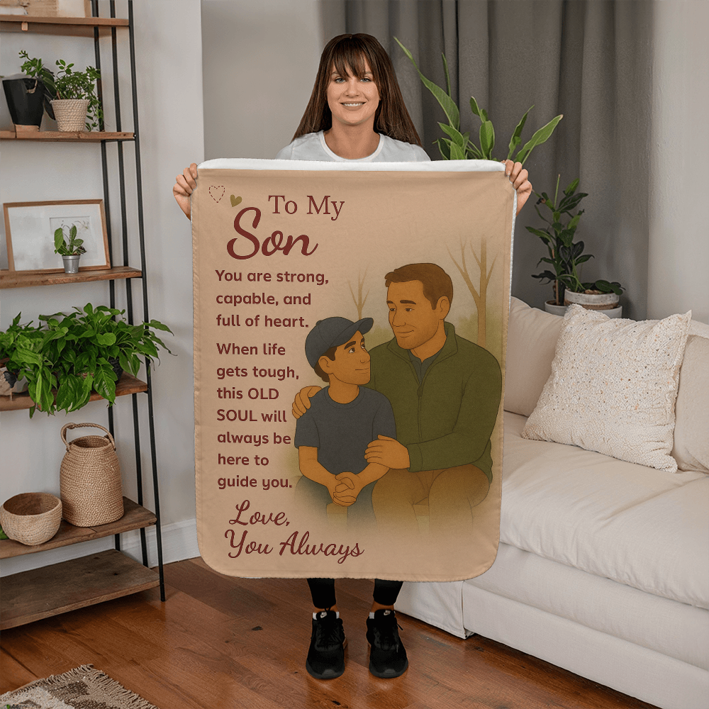 To My Son- When Life Gets -Sherpa Fleece Blanket