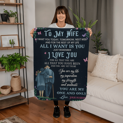 To My Wife-I Want You Today Tomorrow Next-Sherpa Fleece Blanket