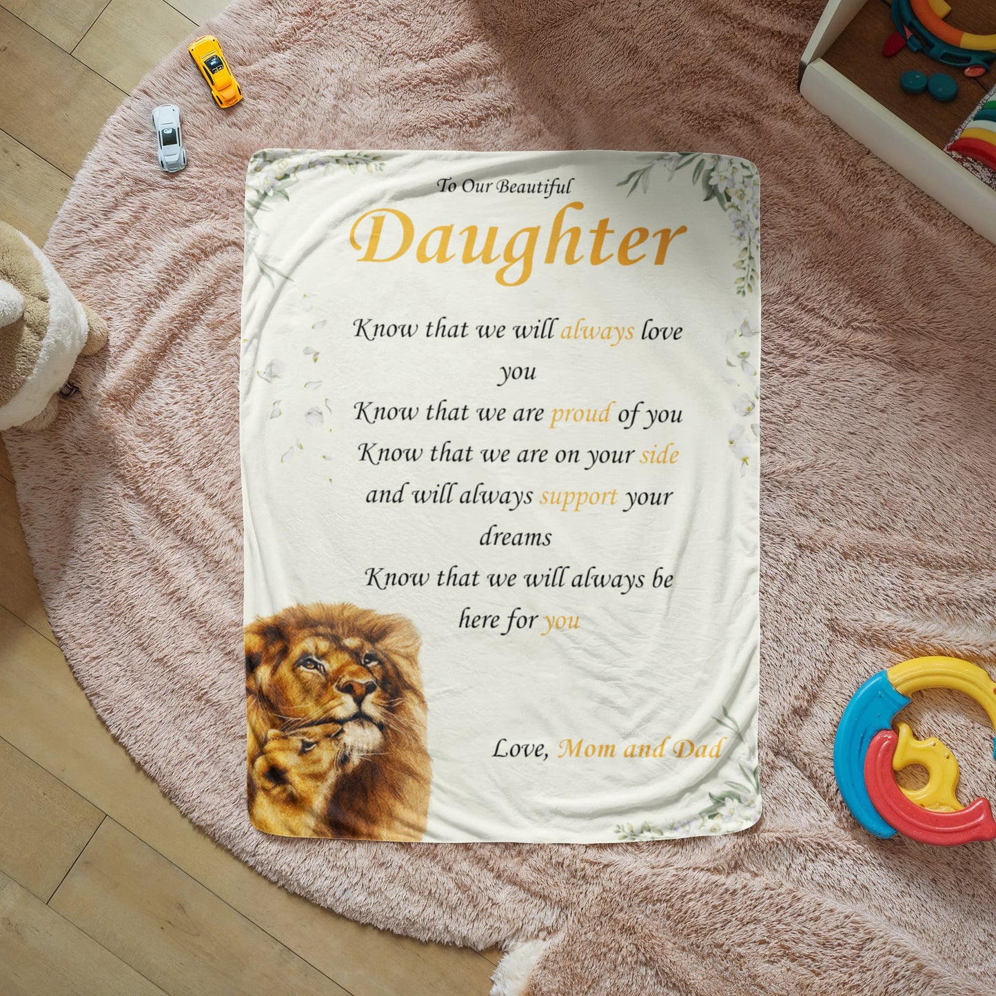 To Our Beautiful Daughter - "Know That We ..." Sherpa Fleece Blanket