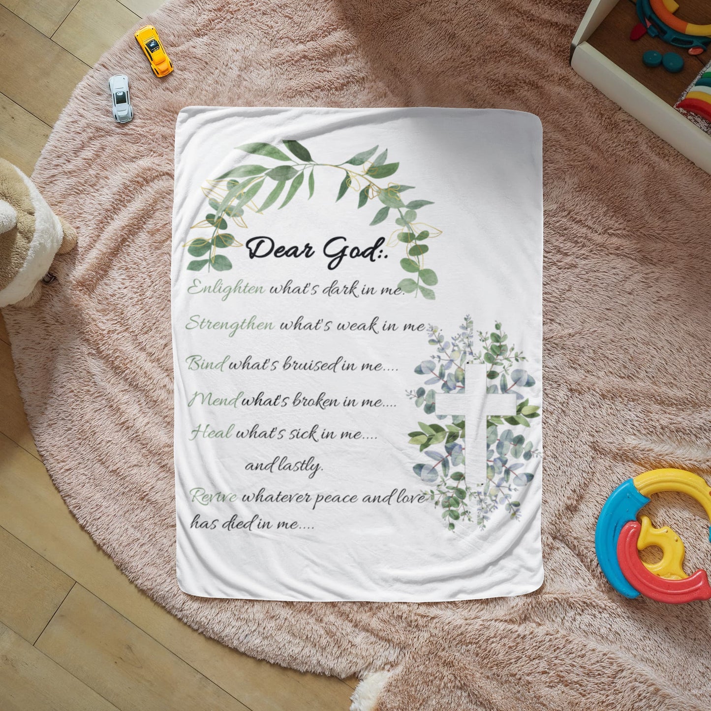 Dear God -  "Strengthen Whats Weak" - Sherpa Fleece Blanket