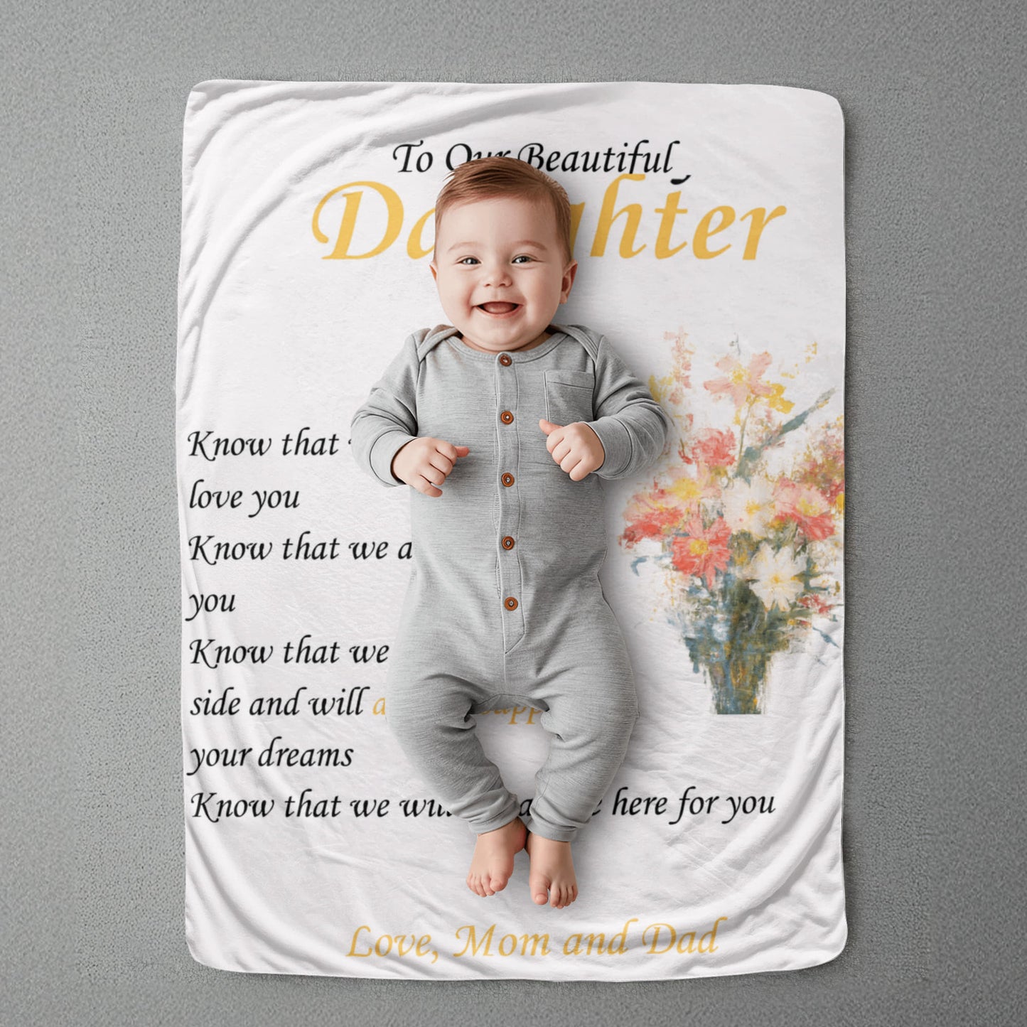 To Our Beautiful Daughter - "Know That We Will Always Love You" Sherpa Fleece Blanket