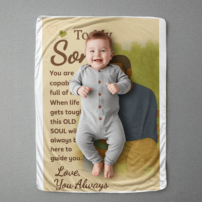 To My Son-When Life Gets Tough-Sherpa Fleece Blanket