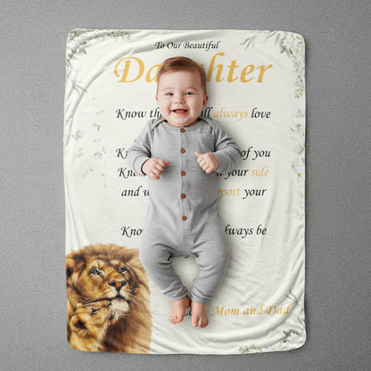 To Our Beautiful Daughter - "Know That We ..." Sherpa Fleece Blanket