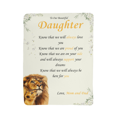 To Our Beautiful Daughter - "Know That We ..." Sherpa Fleece Blanket