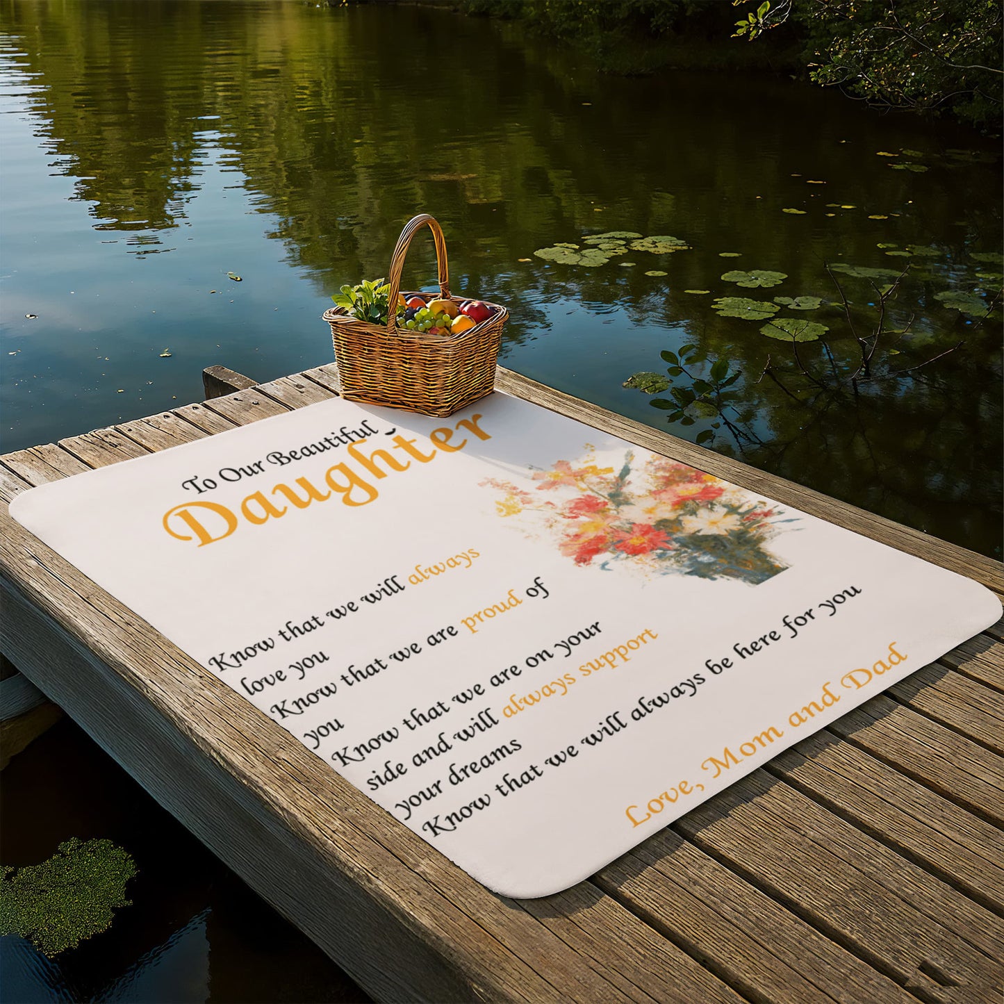 To Our Beautiful Daughter - "Know That We Will Always Love You" Sherpa Fleece Blanket