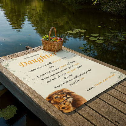 To Our Beautiful Daughter - "Know That We ..." Sherpa Fleece Blanket