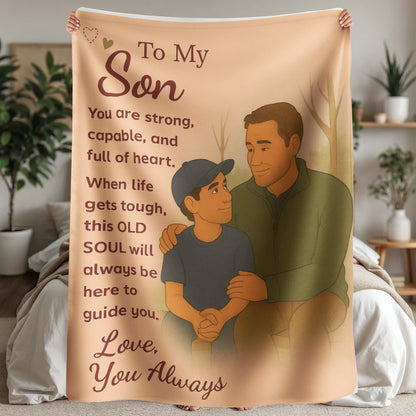 To My Son- When Life Gets -Sherpa Fleece Blanket
