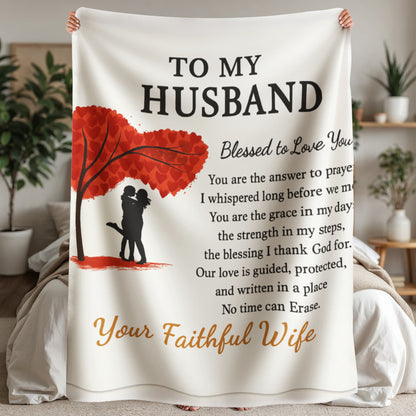 To My Husband-Your Faithfulness-Sherpa Fleece Blanket!