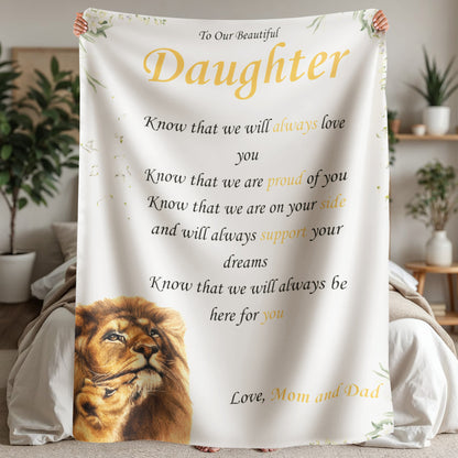 To Our Beautiful Daughter - "Know That We ..." Sherpa Fleece Blanket