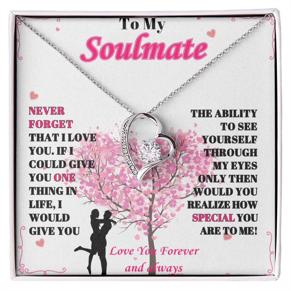 To My Soulmate - "Never Forget, I Love You" - Forever Love Necklace