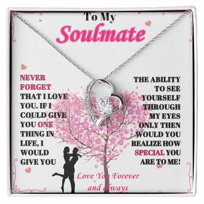 To My Soulmate - "Never Forget, I Love You" - Forever Love Necklace