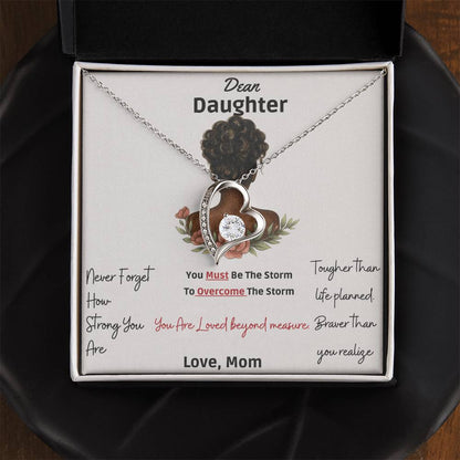 Dear Daughter - You are Braver than you Realize - Forever Heart Love Necklace