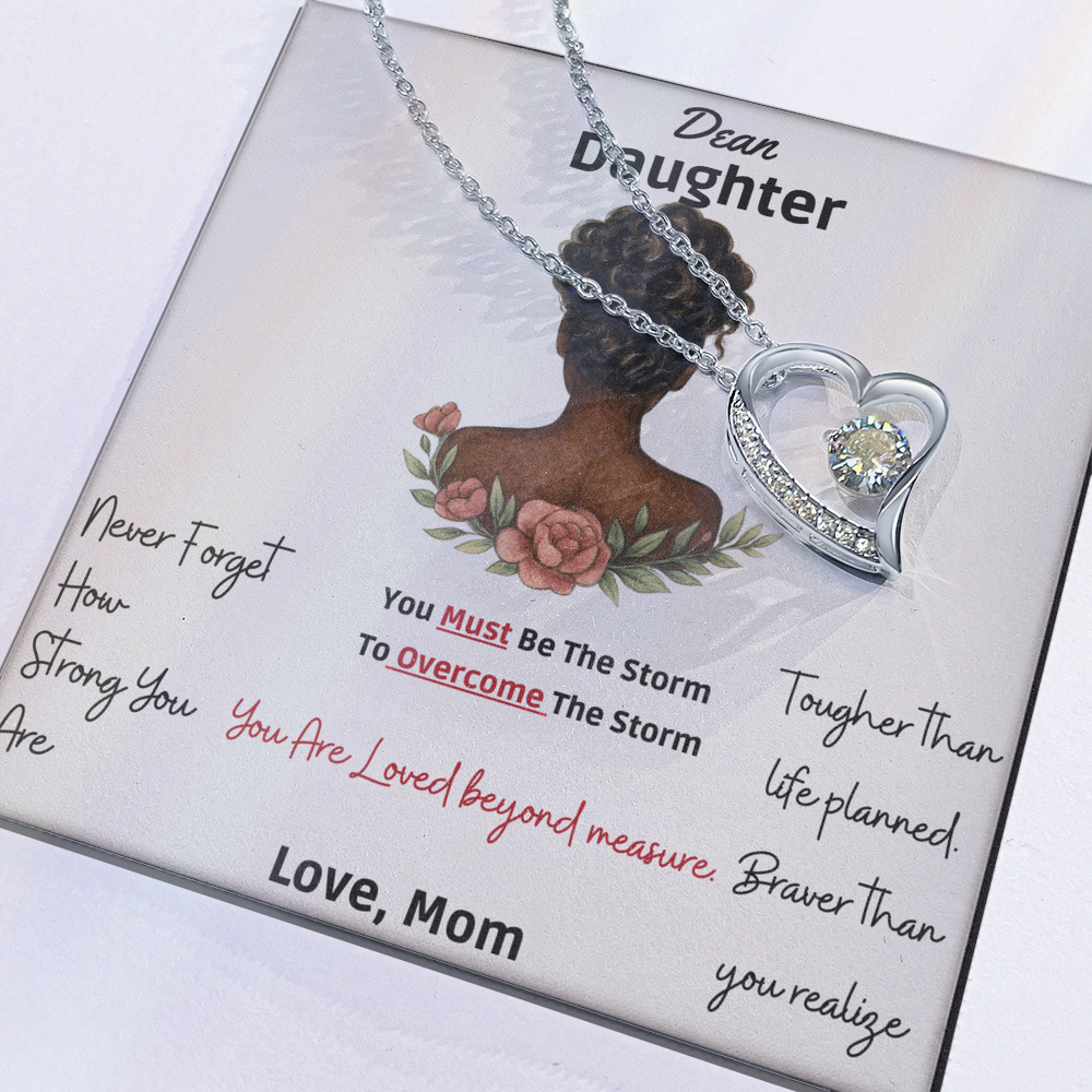 Dear Daughter - You are Braver than you Realize - Forever Heart Love Necklace