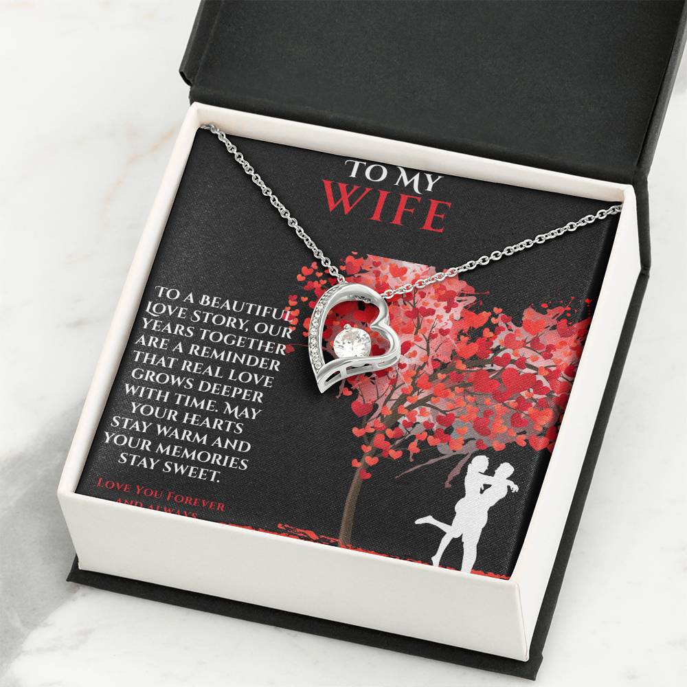 To My Wife- "May Your Heart Stay Warm" - Forever Love Necklace
