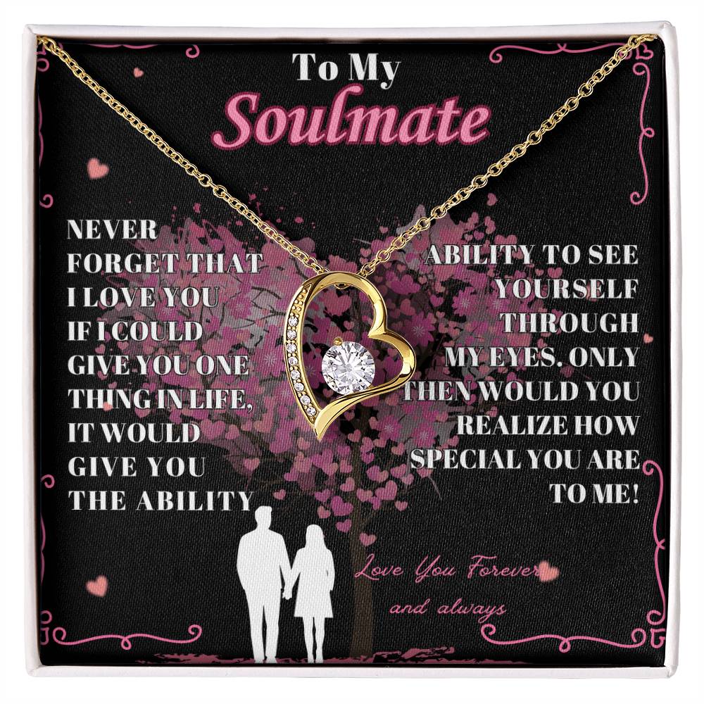 To My Soulmate - " Never Forget That"  - Forever Love Necklace