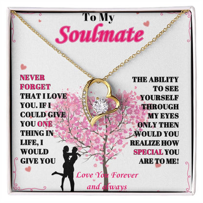 To My Soulmate - "Never Forget, I Love You" - Forever Love Necklace