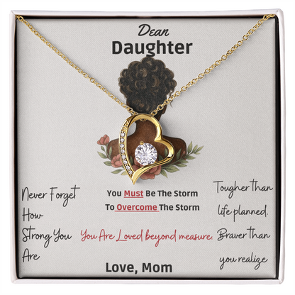 Dear Daughter - You are Braver than you Realize - Forever Heart Love Necklace