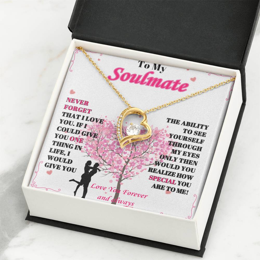 To My Soulmate - "Never Forget, I Love You" - Forever Love Necklace