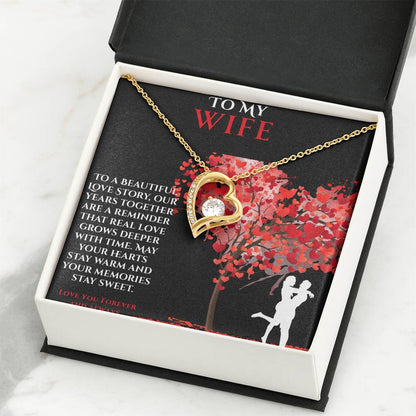 To My Wife- "May Your Heart Stay Warm" - Forever Love Necklace