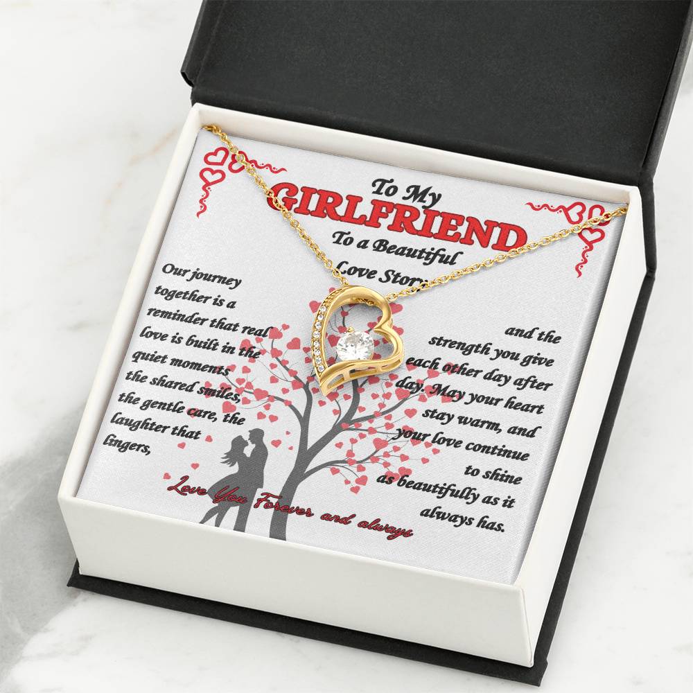 To My Girlfriend - "Beautiful Love Story"  Forever Love Necklace