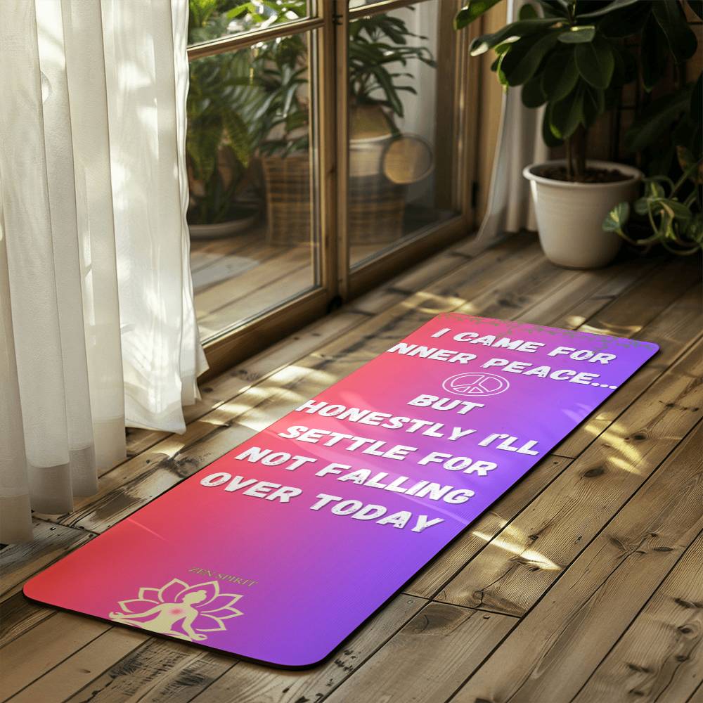 ZenSpirit- "I Came  For Peace"   – Non‑Slip Funny Yoga Fitness Mat