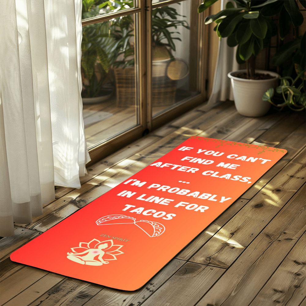 ZenSpirit- "TACOS"   – Non‑Slip Funny Yoga Fitness Mat