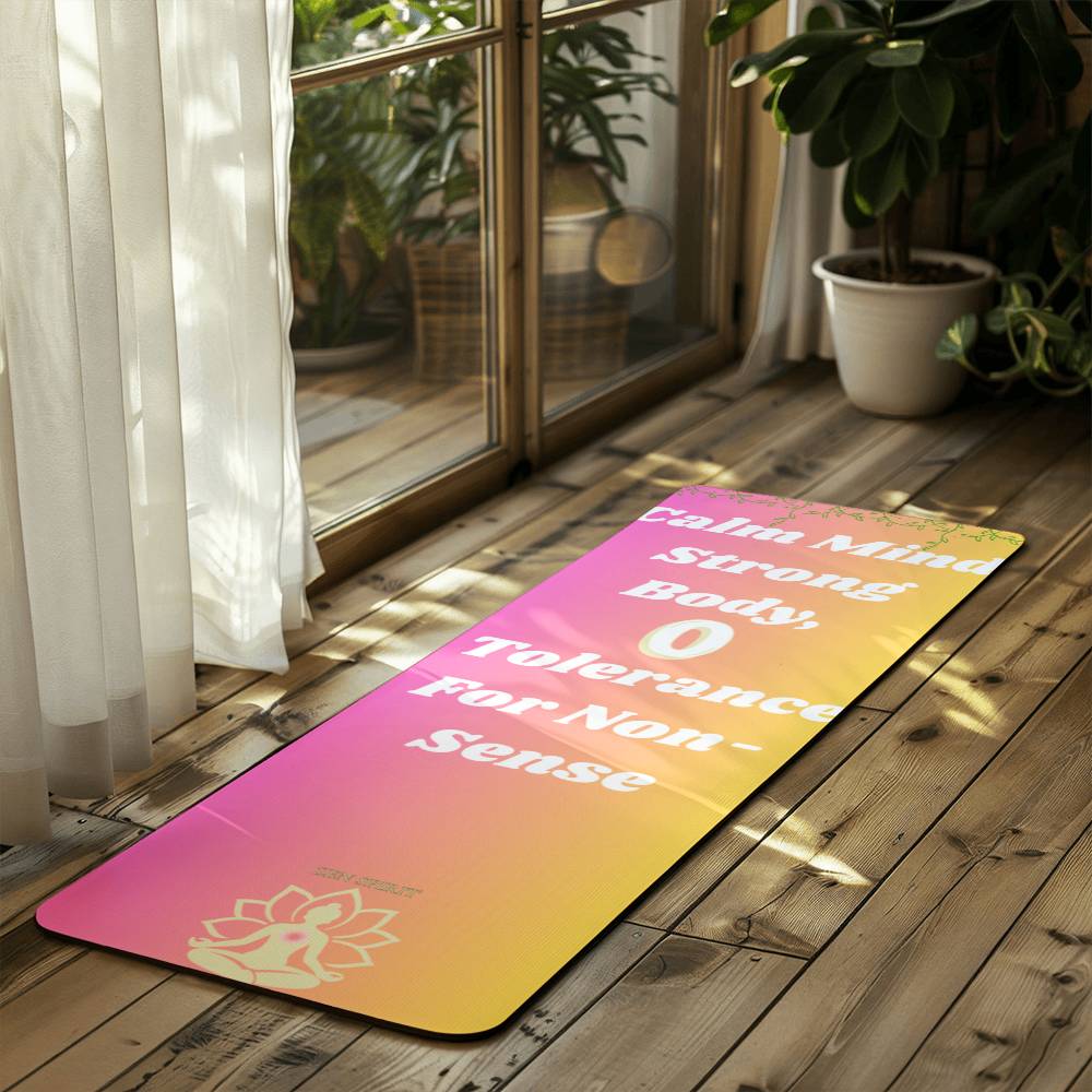 ZenSpirit- "Zero Tolerance"   – Non‑Slip Funny Yoga Fitness Mat