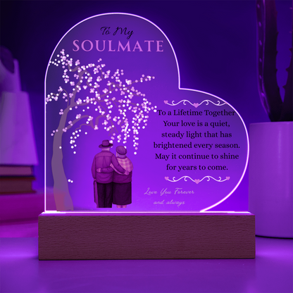 To My Soulmate- "To Lifetime Together" - Acrylic Heart Plaque
