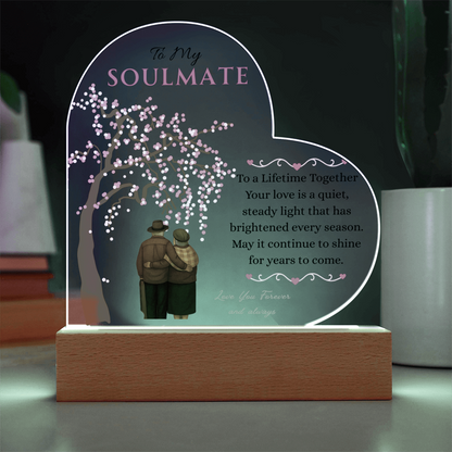 To My Soulmate- "To Lifetime Together" - Acrylic Heart Plaque