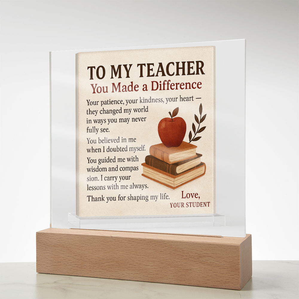 To My Teacher- Your Patience, Your Kindness Your-Acrylic Plaque!