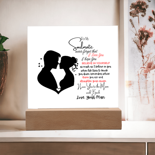 To My Soulmate - Romantic Gift " I Love You to the Moon and Back" Acrylic Plaque-Heartfelt Keepsake