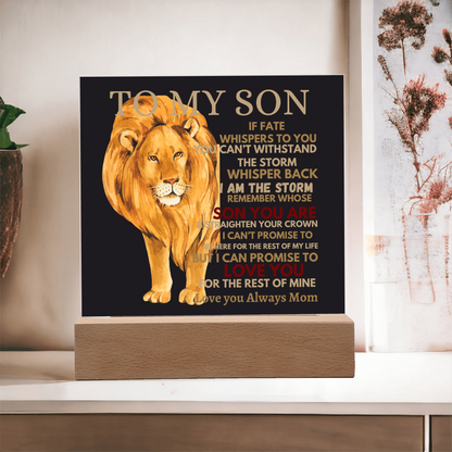 To My Son- Straighten Your Crown-Acrylic Plaque-Gift for Him