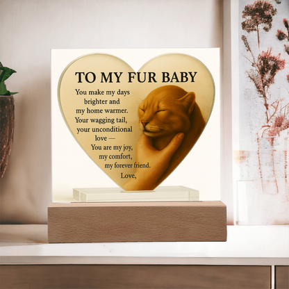 To My Beautiful Fur Baby-Love A First Meow-Acrylic Plaque