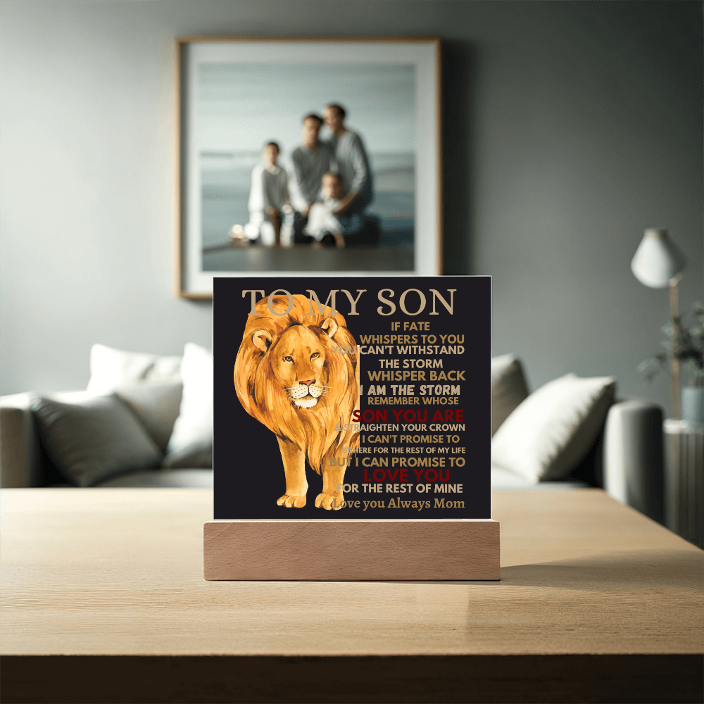 To My Son- Straighten Your Crown-Acrylic Plaque-Gift for Him
