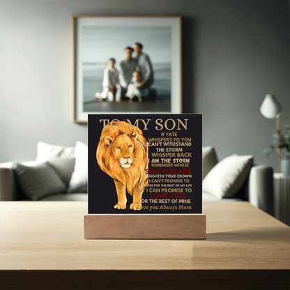 To My Son- Straighten Your Crown-Acrylic Plaque-Gift for Him