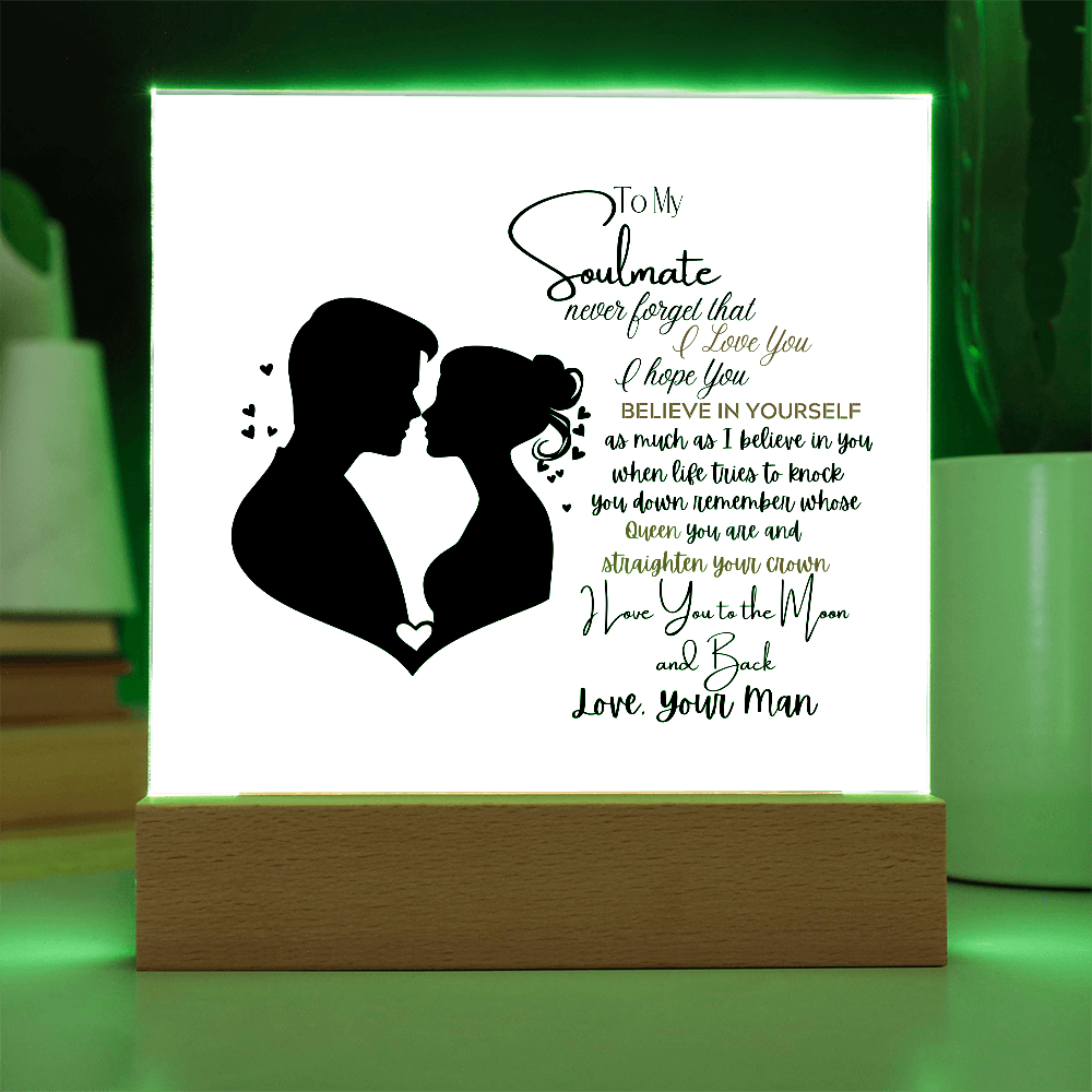 To My Soulmate - Romantic Gift " I Love You to the Moon and Back" Acrylic Plaque-Heartfelt Keepsake
