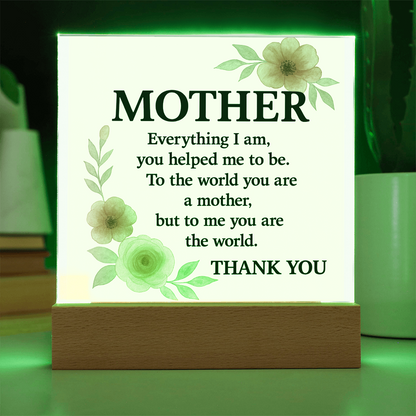 To My Mother-Everything I Am You-Acrylic Square Plaque
