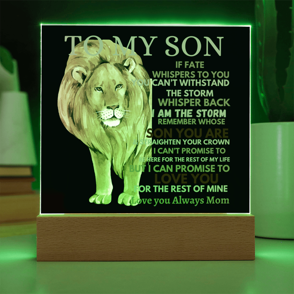 To My Son- Straighten Your Crown-Acrylic Plaque-Gift for Him