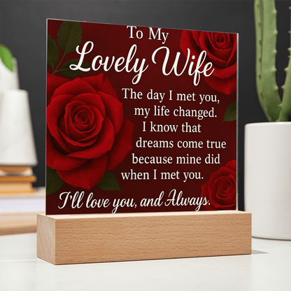 Wife Edition- Love Story in Every Line-Acrylic Plaque