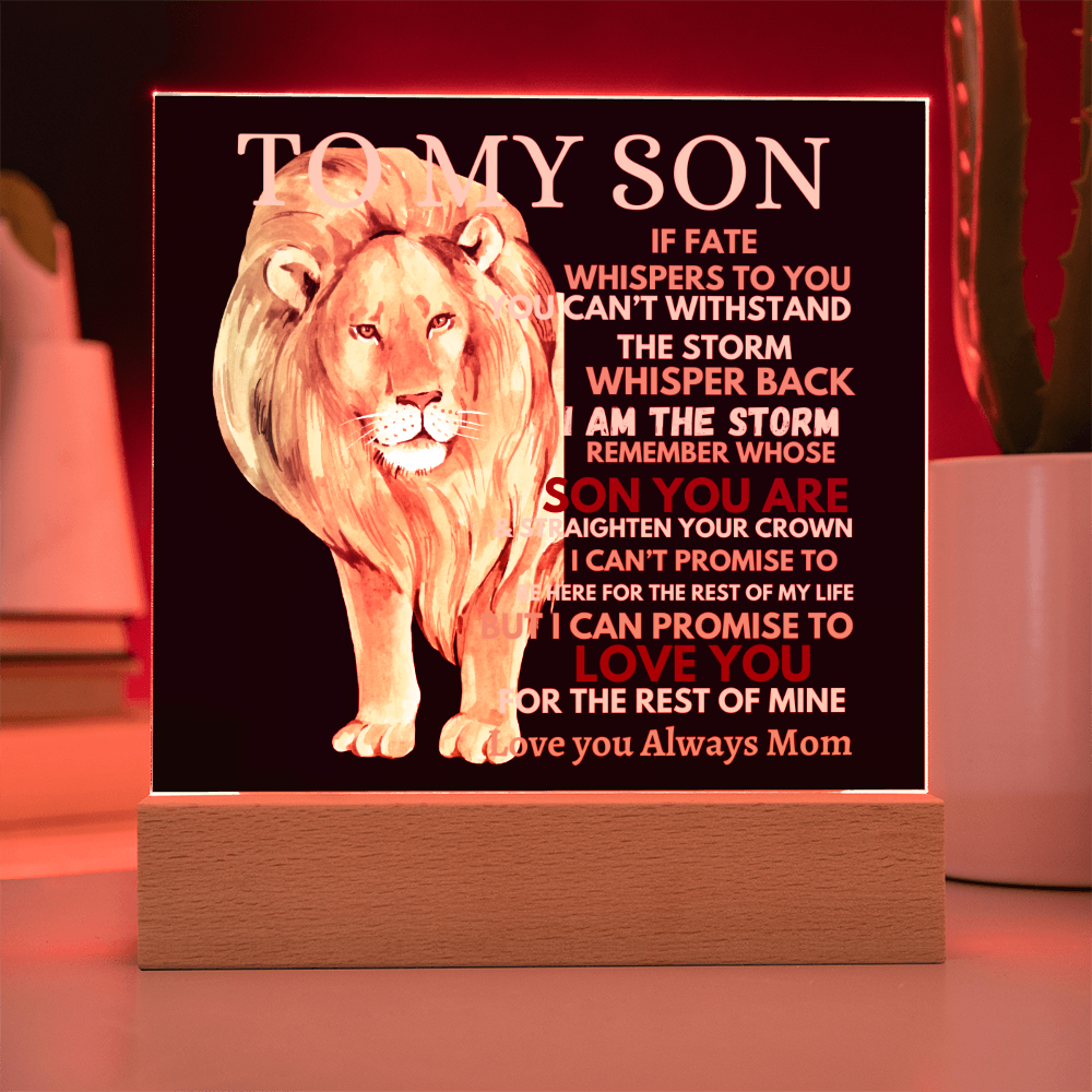 To My Son- Straighten Your Crown-Acrylic Plaque-Gift for Him