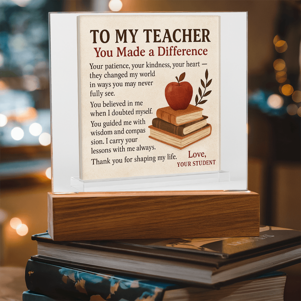 To My Teacher- Your Patience, Your Kindness Your-Acrylic Plaque!
